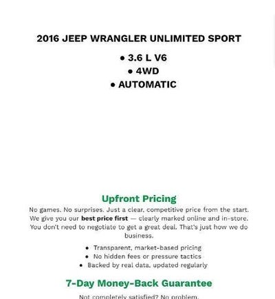 2016 Jeep Wrangler Unlimited Sport