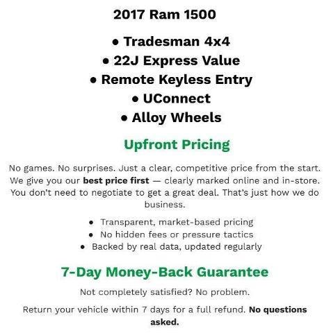2017 RAM 1500 Express Quad Cab 4x4 6'4" Box