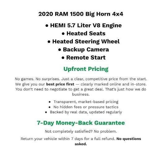 2020 RAM 1500 Big Horn Crew Cab 4x4 5'7" Box
