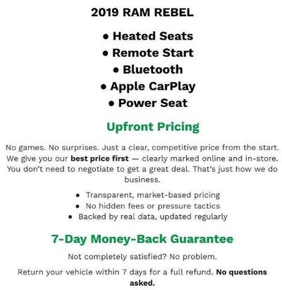 2019 RAM 1500 Rebel Crew Cab 4x4 5'7" Box
