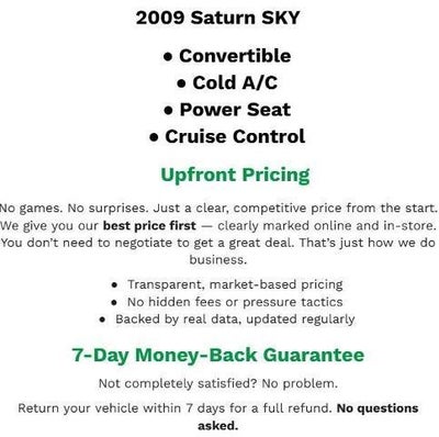 2009 Saturn Sky Base