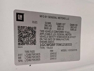 2021 Chevrolet Express Cargo 2500 Base
