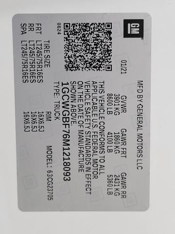 2021 Chevrolet Express Cargo 2500 Base