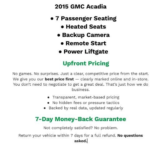 2015 GMC Acadia SLE
