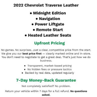 2022 Chevrolet Traverse LT Leather Midnight/Sport Edition