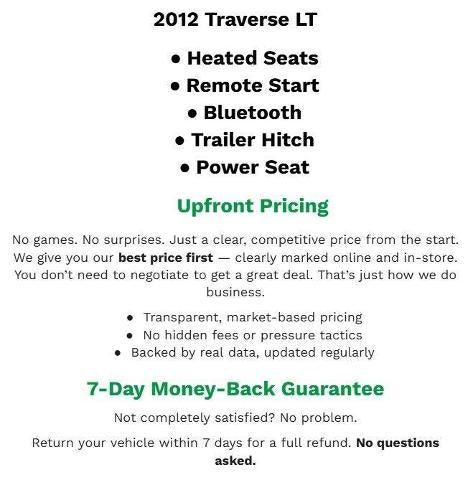 2012 Chevrolet Traverse LT w/1LT