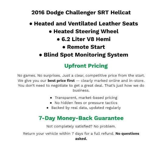 2016 Dodge Challenger SRT Hellcat