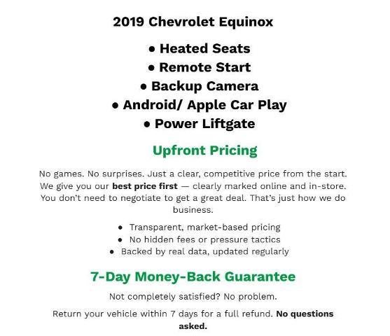 Used 2019 Chevrolet Equinox LT with VIN 2GNAXUEV2K6178506 for sale in Green Bay, WI