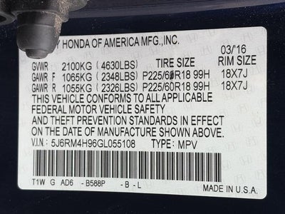 2016 Honda CR-V Touring