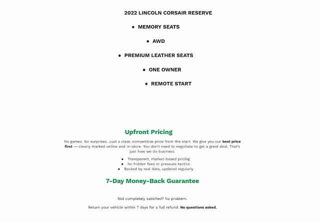 2022 Lincoln Corsair Reserve