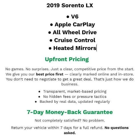 2019 Kia Sorento 3.3L LX