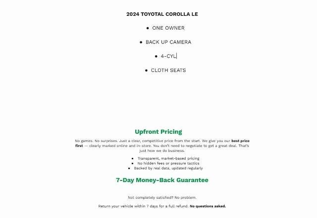 2024 Toyota Corolla LE